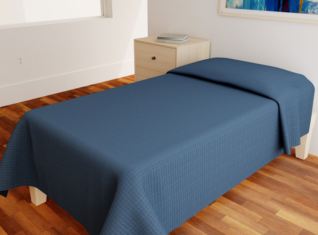 Solid Color Kaylor Kube® FR Bedspread - Bluewater - Kaylor Kube